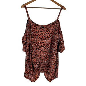 Torrid 3 Women’s Plus 3X Floral Cold Shoulder Short Sleeve Top Blouse